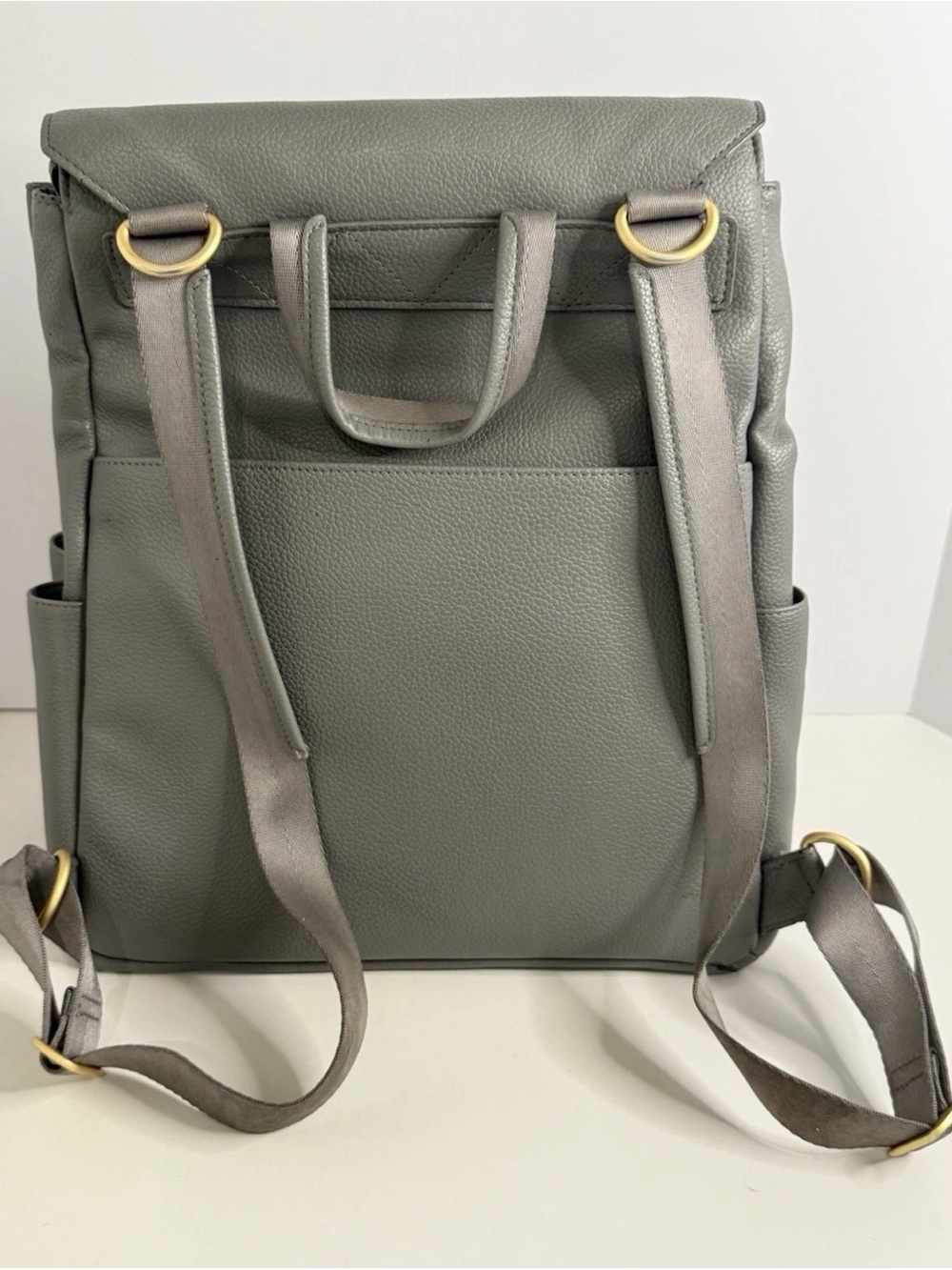 Freshly Picked Gray Leather Baby Backpack - Picture 3 of 12